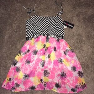 Floral/striped short dress
